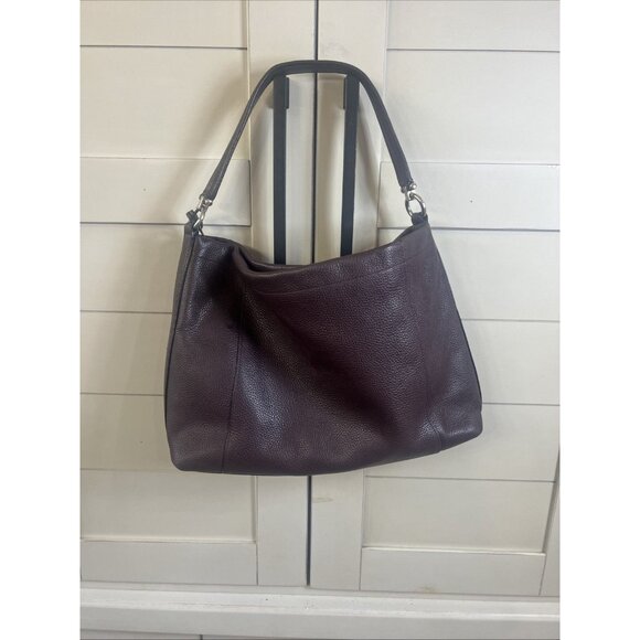 Coach Scout Hobo Pebbled Leather Deep Wine Purse Style E1505-34312 - Picture 2 of 16